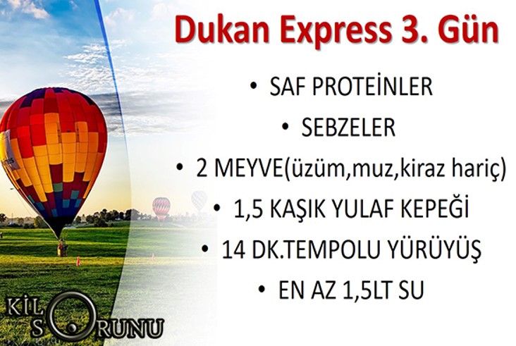 Dukan Express Diyet Listesi 3.Gün