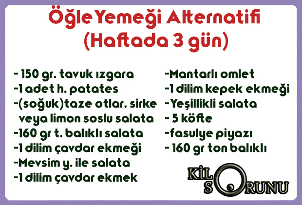 Hepobur Diyeti Öğle Yemeği Alternatifi 2